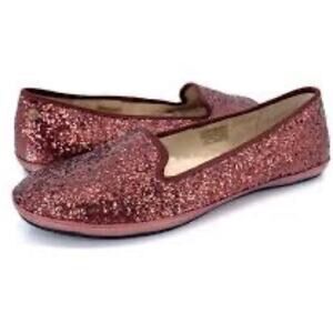 UGG Australia | Alloway Glitter Flats Loafers Slip-on Chocolate Red Size 6.5